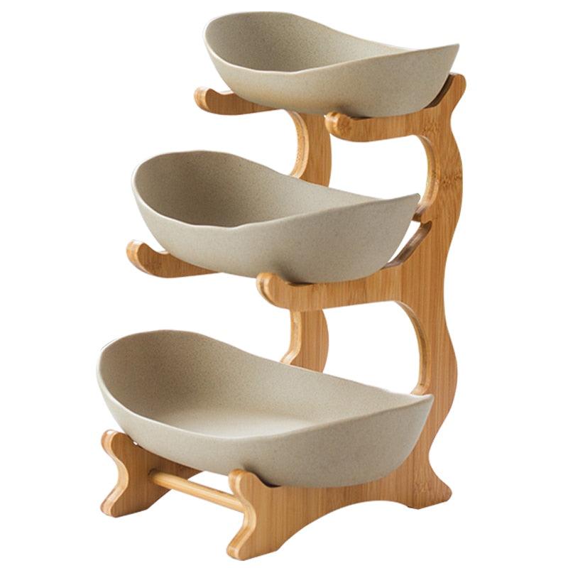 Fruteira de Mesa em Madeira Nobre - De 1 a 3 Camadas - Trayis Shop