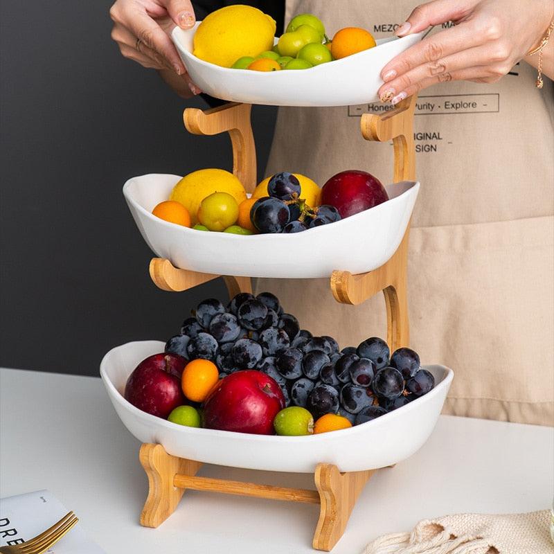 Fruteira de Mesa em Madeira Nobre - De 1 a 3 Camadas - Trayis Shop