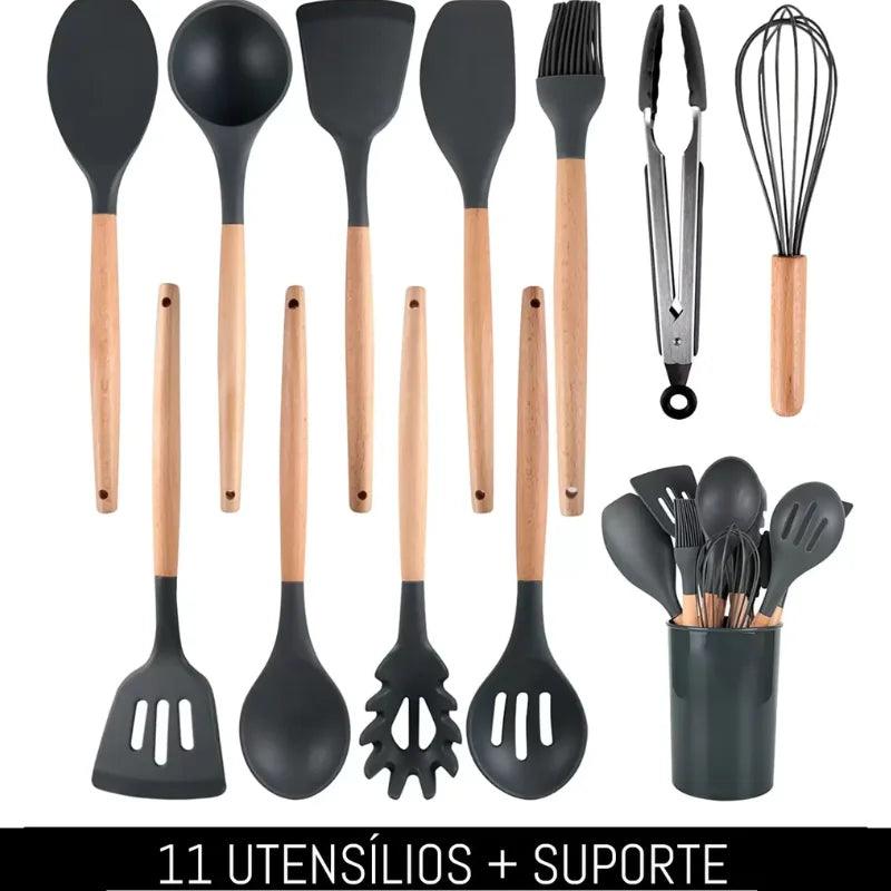 Kit Jogo com 12 peças para cozinha de silicone - Trayis Shop