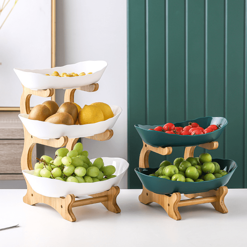 Fruteira de Mesa em Madeira Nobre - De 1 a 3 Camadas - Trayis Shop