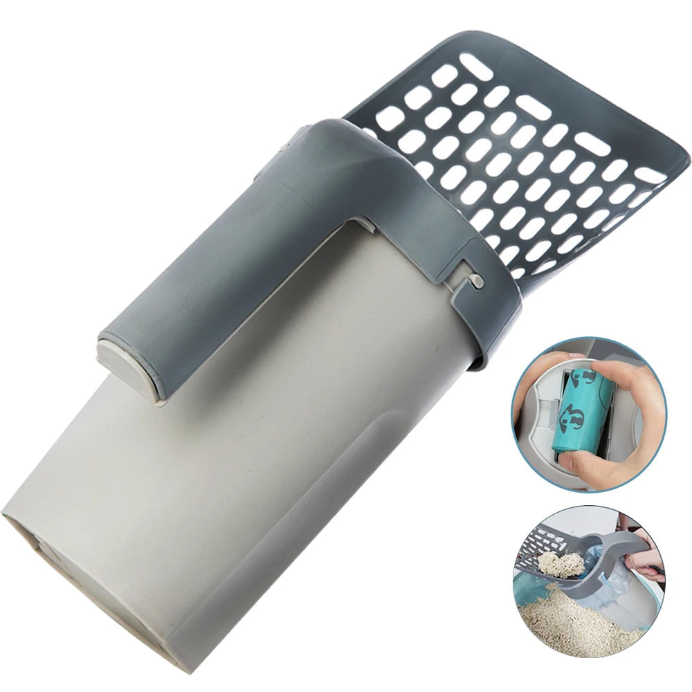 Pá Sanitária - Higiênica C/ Suporte + 10 Rolos Saquinho - Trayis Shop